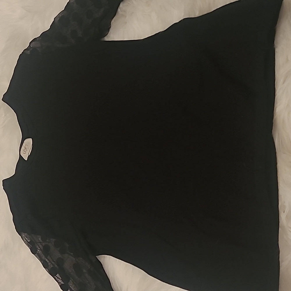 Black Loft Size S Sweater with Mesh Sleeves